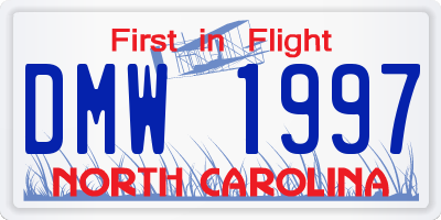 NC license plate DMW1997