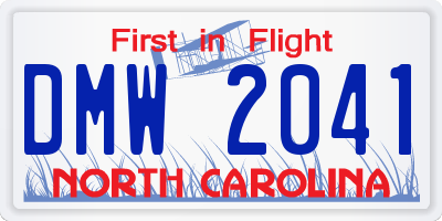 NC license plate DMW2041