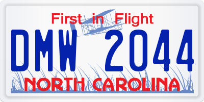 NC license plate DMW2044