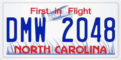 NC license plate DMW2048