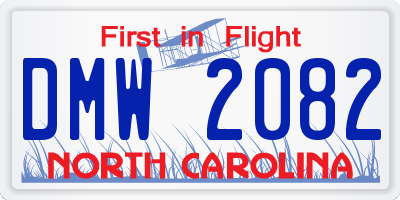 NC license plate DMW2082