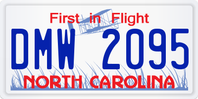 NC license plate DMW2095