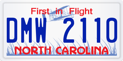 NC license plate DMW2110