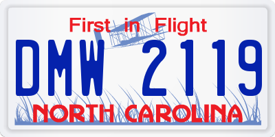 NC license plate DMW2119