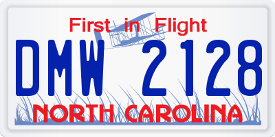 NC license plate DMW2128