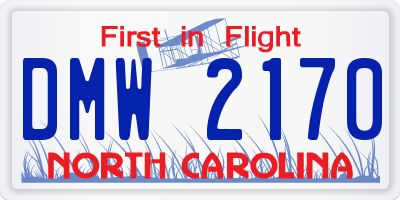 NC license plate DMW2170