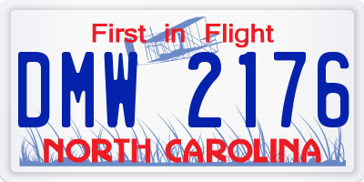 NC license plate DMW2176