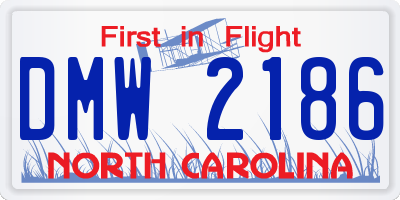 NC license plate DMW2186