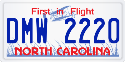NC license plate DMW2220