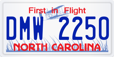 NC license plate DMW2250