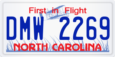 NC license plate DMW2269