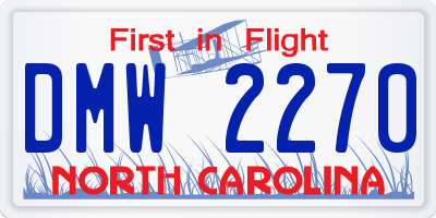 NC license plate DMW2270