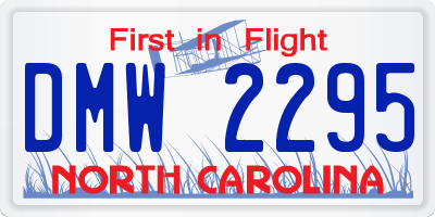 NC license plate DMW2295