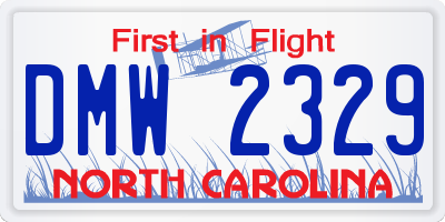 NC license plate DMW2329