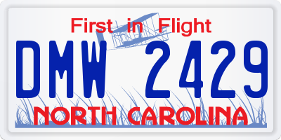 NC license plate DMW2429