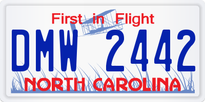 NC license plate DMW2442