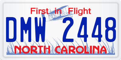 NC license plate DMW2448