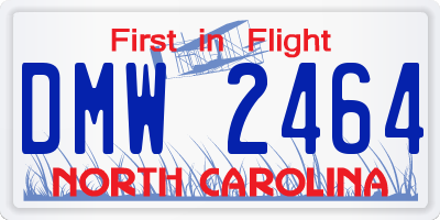 NC license plate DMW2464