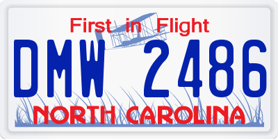 NC license plate DMW2486