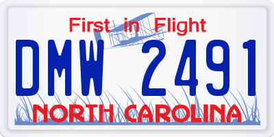 NC license plate DMW2491