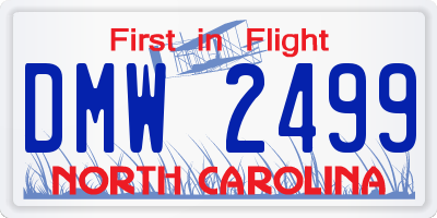 NC license plate DMW2499