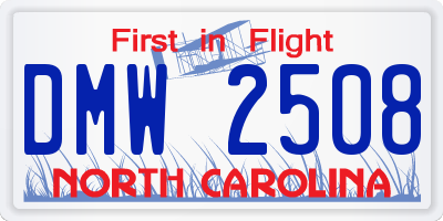 NC license plate DMW2508