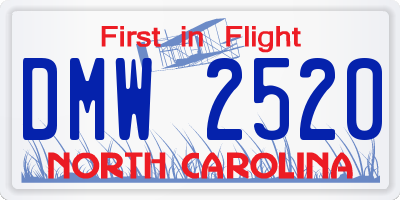 NC license plate DMW2520