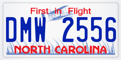 NC license plate DMW2556