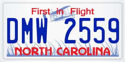 NC license plate DMW2559