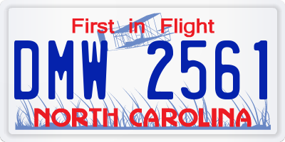 NC license plate DMW2561