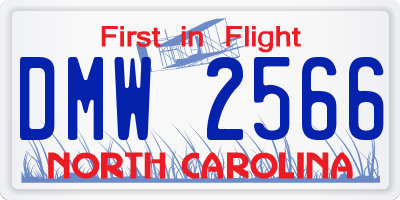 NC license plate DMW2566