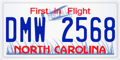 NC license plate DMW2568