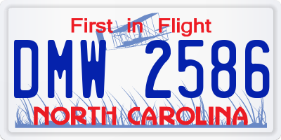 NC license plate DMW2586
