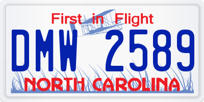 NC license plate DMW2589