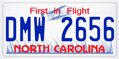 NC license plate DMW2656
