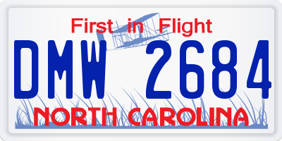 NC license plate DMW2684