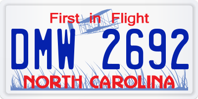 NC license plate DMW2692