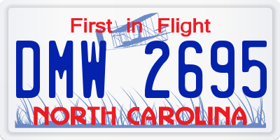 NC license plate DMW2695