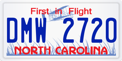 NC license plate DMW2720