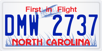 NC license plate DMW2737