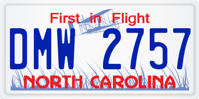 NC license plate DMW2757