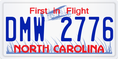NC license plate DMW2776
