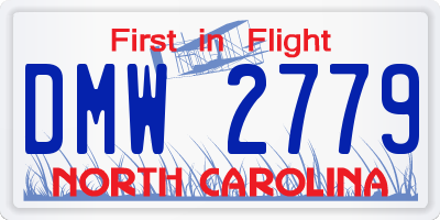 NC license plate DMW2779