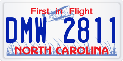 NC license plate DMW2811