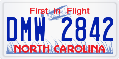 NC license plate DMW2842
