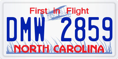 NC license plate DMW2859