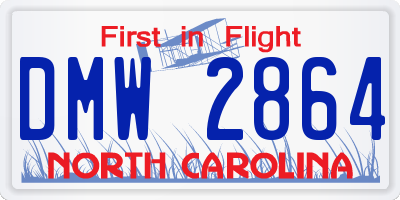 NC license plate DMW2864