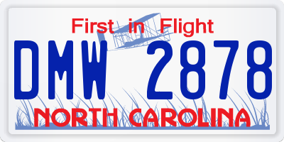 NC license plate DMW2878