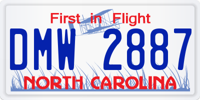 NC license plate DMW2887