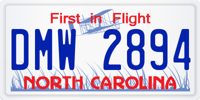 NC license plate DMW2894
